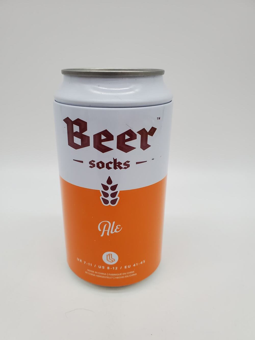 Beer Can Socks -Ale - Size US 8-12 One Pair Mid Calf